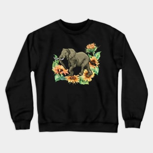 Sunflower Elephant Gift Crewneck Sweatshirt